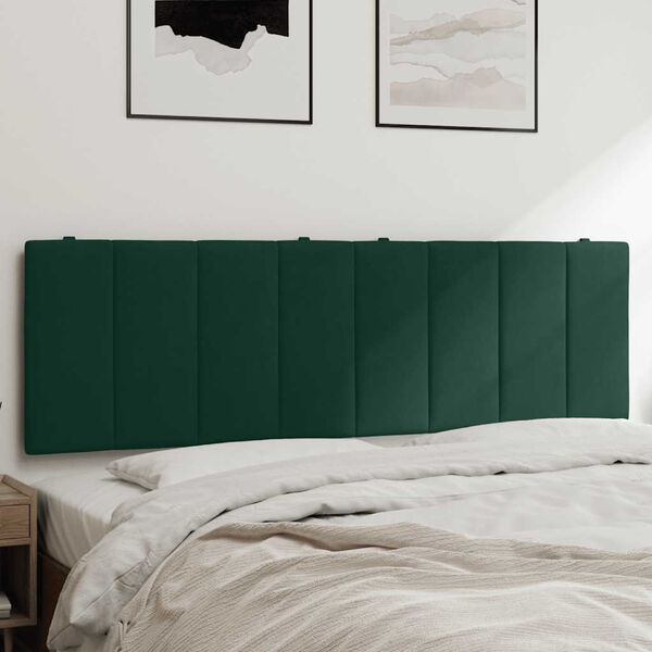 vidaXL Cabecero de cama acolchado Hanko terciopelo verde oscuro 160 cm