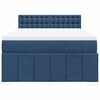 vidaXL Cama box spring con colch&oacute;n tela azul 140x190 cm