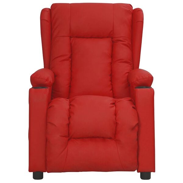 vidaXL Sill&oacute;n de masaje el&eacute;ctrico cuero sint&eacute;tico rojo tinto
