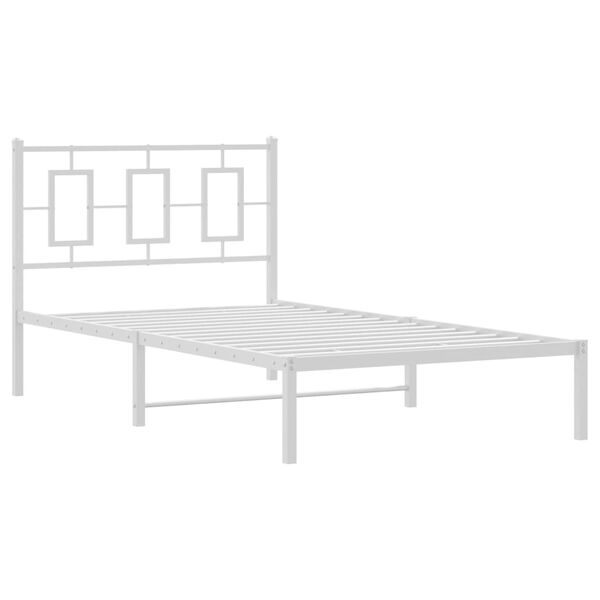 vidaXL Estructura cama sin colchón con cabecero metal blanco 100x200cm