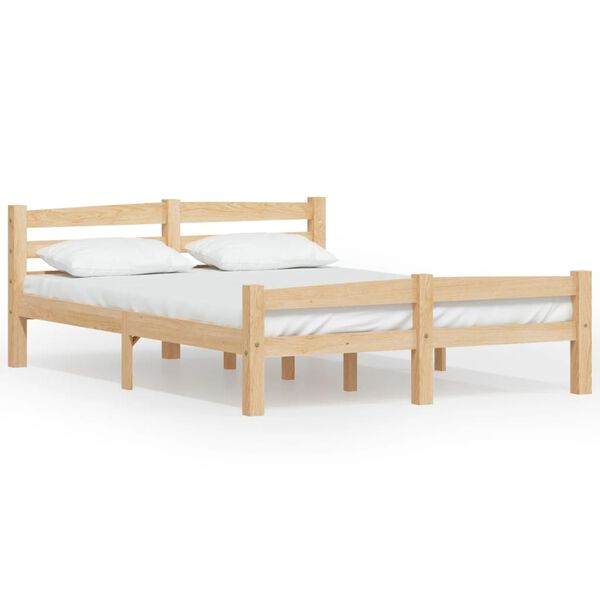 vidaXL Estructura de cama sin colch&oacute;n madera maciza de pino 120x200 cm