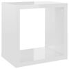 vidaXL Estantes cubo de pared 4 unidades blanco brillo 22x15x22 cm