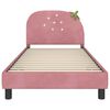 vidaXL Cama para ni&ntilde;os con cabecero Rosa 90 x 190 cm Terciopelo