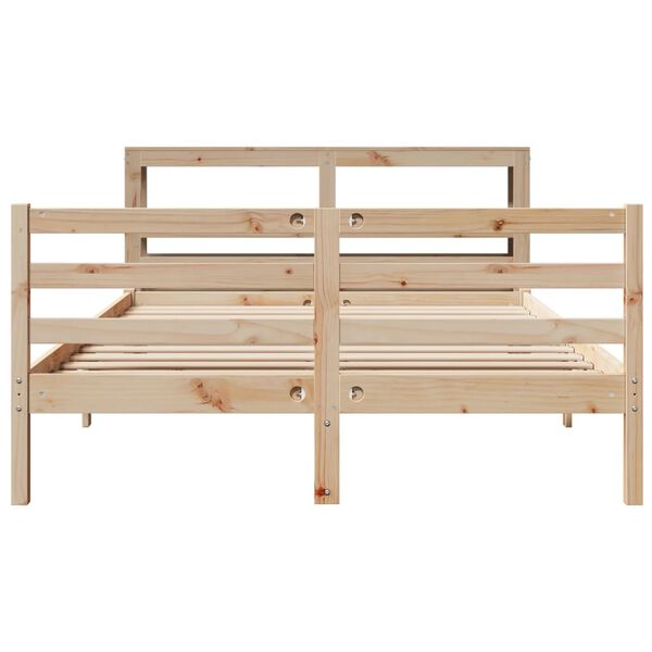 vidaXL Estructura de cama sin colch&oacute;n madera maciza de pino 140x190 cm