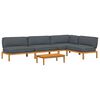 vidaXL Juego de Sof&aacute; 5 uds. Antracita Madera de Acacia S&oacute;lida