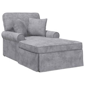 vidaXL Chaise Lounge con Falda Gris Claro 157 x 91 x 91 cm ARES