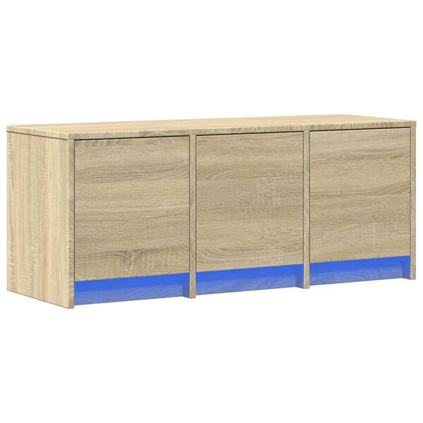 vidaXL Mueble de TV LED madera de ingenier&iacute;a roble Sonoma 97x34x40 cm