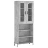 vidaXL Aparador alto madera contrachapada gris hormig&oacute;n 69,5x34x180 cm