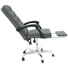 vidaXL Silla de oficina reclinable de tela gris oscuro