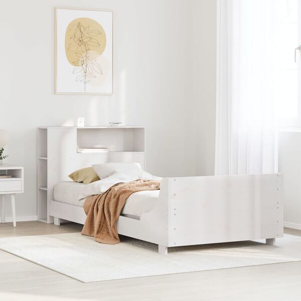 vidaXL Estructura cama sin colch&oacute;n madera maciza pino blanca 100x200cm