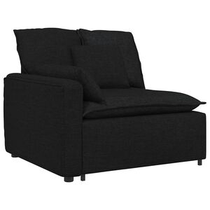 vidaXL M&oacute;dulo de reposabrazos para sof&aacute; modular con cojines, color negro, 100 cm