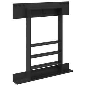 vidaXL soporte para tacos de billar Madera de ingenier&iacute;a Negro