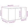 vidaXL Caja de arena para gatos de roble negro, 80 x 50 x 45 cm, madera de ingenier&iacute;a