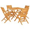 vidaXL Juego de comedor para jard&iacute;n 5 piezas madera maciza de teca