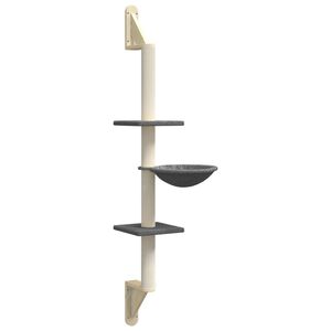 vidaXL &Aacute;rbol rascador para gatos de pared gris oscuro 142,5 cm