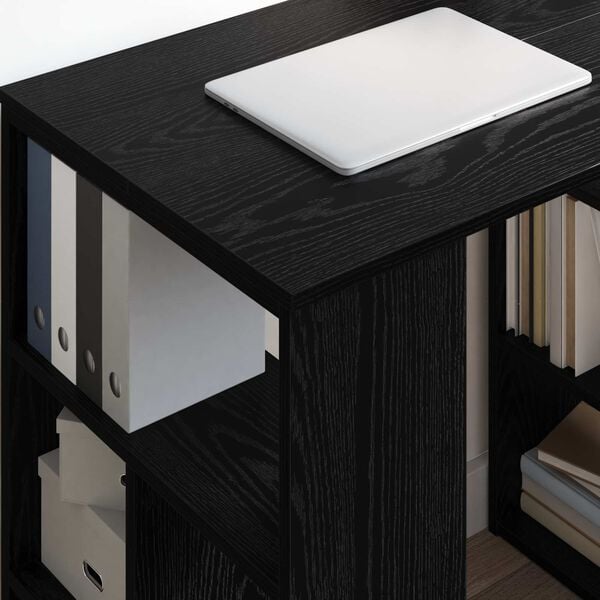 vidaXL Escritorio Roble Negro 90 x 50 x 75 cm Madera de ingeniería