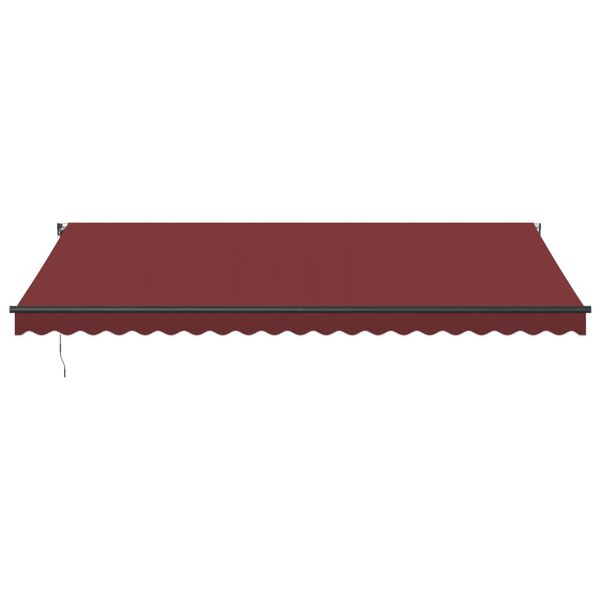 vidaXL Toldo retr&aacute;ctil autom&aacute;tico con LEDs burdeos 500x350 cm
