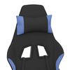 vidaXL Silla gaming con reposapi&eacute;s tela negro y azul