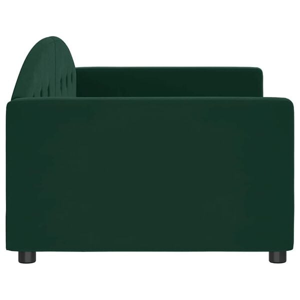 vidaXL Sof&aacute; cama sin colch&oacute;n terciopelo verde oscuro 90x200cm
