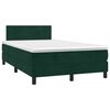 vidaXL Cama box spring con colch&oacute;n terciopelo verde oscuro 120x200 cm