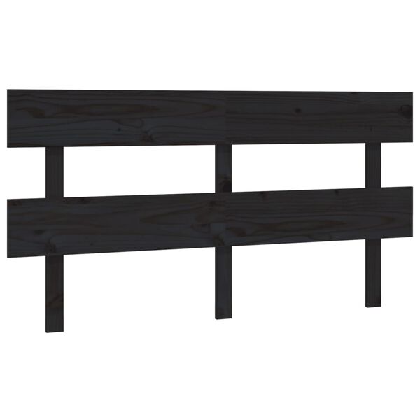 vidaXL Cabecero de cama madera maciza de pino negro 154x3x81 cm