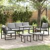 vidaXL Conjunto de sofá de jardín 6 pcs Negro Acero