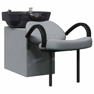 vidaXL Silla de Shampoo Gris Claro y Negro 136 x 60 x 92 cm tela
