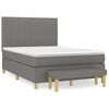 vidaXL Cama box spring con colch&oacute;n tela gris oscuro 140x190 cm