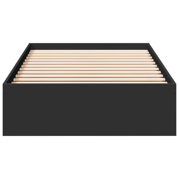 vidaXL Cama con cajones madera de ingeniería negro 100x200 cm