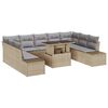 vidaXL Conjunto de sof&aacute; de jard&iacute;n 10 uds. Beige y Gris Claro
