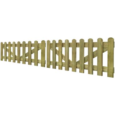vidaXL Puerta de valla madera impregnada 2 unidades 300x60 cm