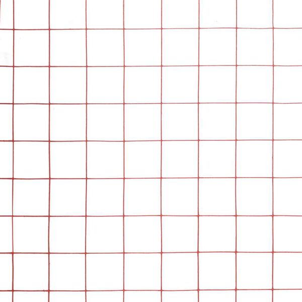 vidaXL Alambrada de gallinero acero revestimiento PVC rojo 10x1 m