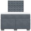 vidaXL Cama box spring con colch&oacute;n terciopelo gris oscuro 120x200 cm