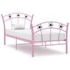 vidaXL Estructura de cama sin colch&oacute;n metal rosa 90x200 cm