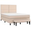 vidaXL Cama box spring con colchón cuero sintético capuchino 140x200cm