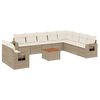 vidaXL Set de sof&aacute;s de jard&iacute;n 11pzas con cojines rat&aacute;n sint&eacute;tico beige