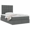 vidaXL Cama con almacenamiento y colch&oacute;n Gris oscuro 120 x 190 cm tela