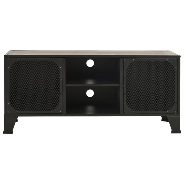 vidaXL Mueble de TV metal y MDF gris 105x36x47 cm