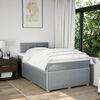 vidaXL Cama box spring con colch&oacute;n tela gris claro 120x190 cm