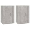 vidaXL Muebles para TV de pared 2 uds gris hormig&oacute;n 40x34,5x60 cm