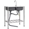 vidaXL Fregadero de camping doble seno y grifo acero inoxidable
