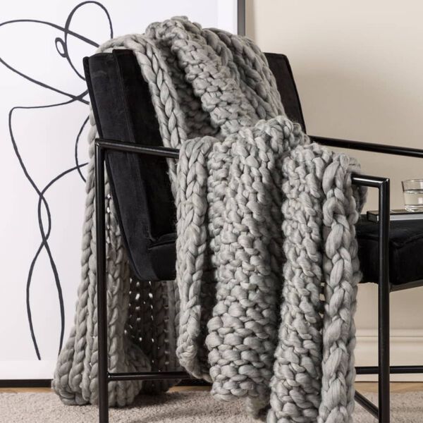 Venture Home Manta Kate acr&iacute;lico poli&eacute;ster gris claro 170x130 cm