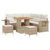 vidaXL Conjunto de sof&aacute; de jard&iacute;n 8 pcs Beige rat&aacute;n sint&eacute;tico