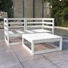 vidaXL Set de sal&oacute;n de jard&iacute;n de 3 piezas blanco madera maciza pino
