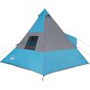 vidaXL Tienda de campaña tipi para 7 personas impermeable azul