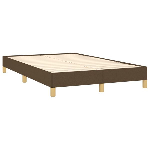 vidaXL Cama box spring con colch&oacute;n tela marr&oacute;n oscuro 120x190 cm