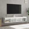 vidaXL Muebles de TV con luces LED 2 uds blanco 80x30x30 cm