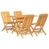 vidaXL Juego de comedor para jard&iacute;n 5 piezas madera maciza de teca