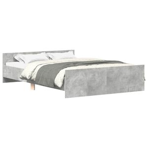 vidaXL Estructura de cama con cabecero piecero gris hormig&oacute;n 140x200cm