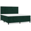 vidaXL Cama box spring con colch&oacute;n terciopelo verde oscuro 180x200 cm